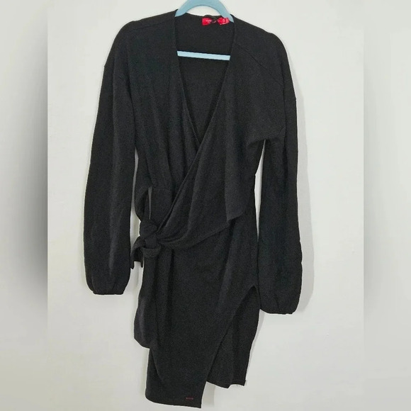 N:philanthropy myles wrap balloon long sleeve dress in black size small NWT - Picture 1 of 5